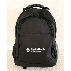 NEW Dignity Health St Rose Dominican black laptop backpack & Nurse Nursing pin